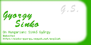 gyorgy sinko business card
