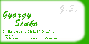 gyorgy sinko business card